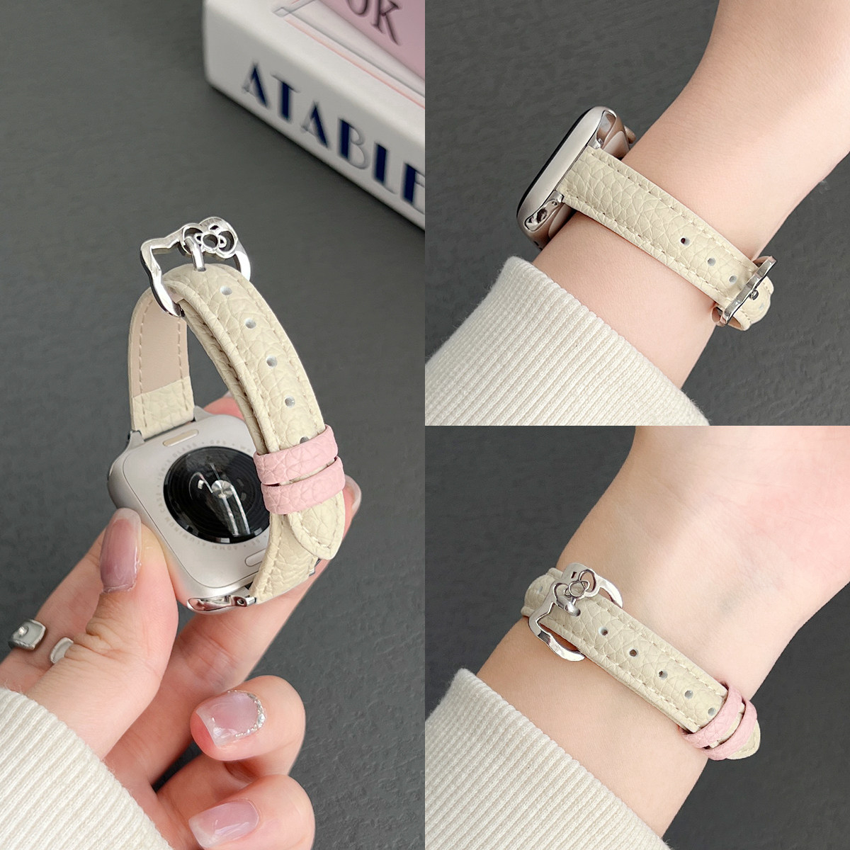 FIT4手表创意可爱KT猫皮革表带