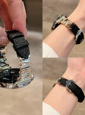 适用华为gt6表带手表watchgt5女款腕表真皮6pro新款watch5女表带gt4智能6高级感gt3女士gt2皮质透气41mm秋冬1