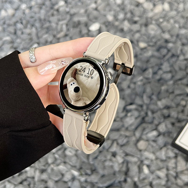 学长家三星手表表带皮纹硅胶新款