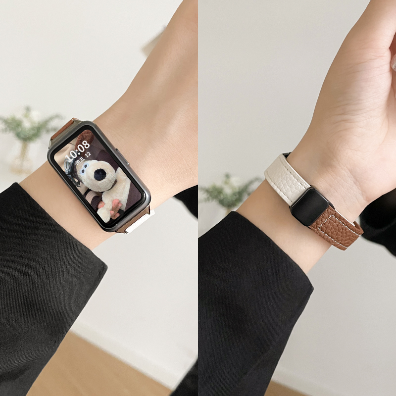 学长家华为手环8表带皮质磁吸扣
