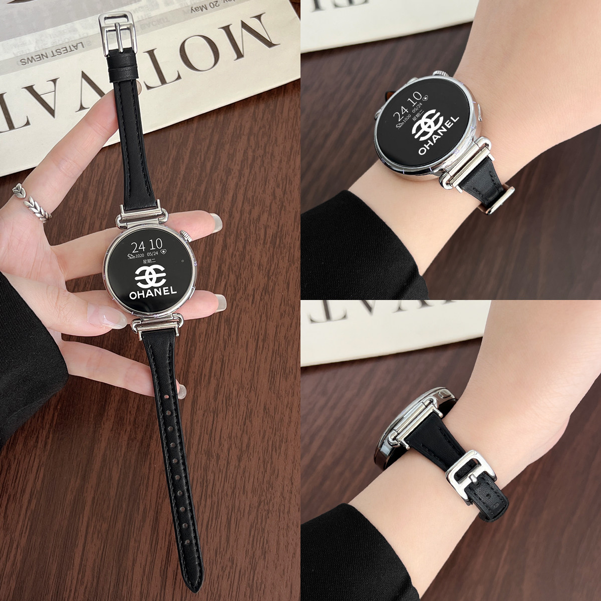 适用华为gt6表带冬季新款皮质watch gt5腕表高端精致女款watch5高级感智能手表表链4/3pro系列女士gt3/2女表1,智能设备,智能手表手环表带/腕带,淘宝优惠券,粉丝福利购,淘宝优惠卷