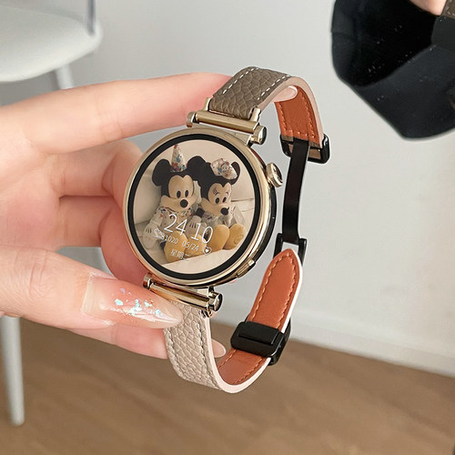 gt5/gt6荔枝纹撞色皮质表带