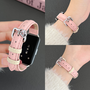 专用band7高颜值秋冬 腕带真皮质智能运动8手带高级感荣耀6pro手表链十代女款 适用华为手环10手表带新款 9nfc版