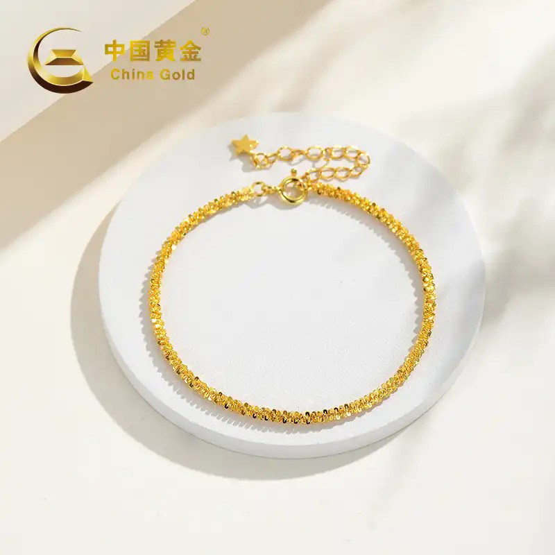 中国黄金s925银璀璨雪花手链轻奢百搭时尚手饰品