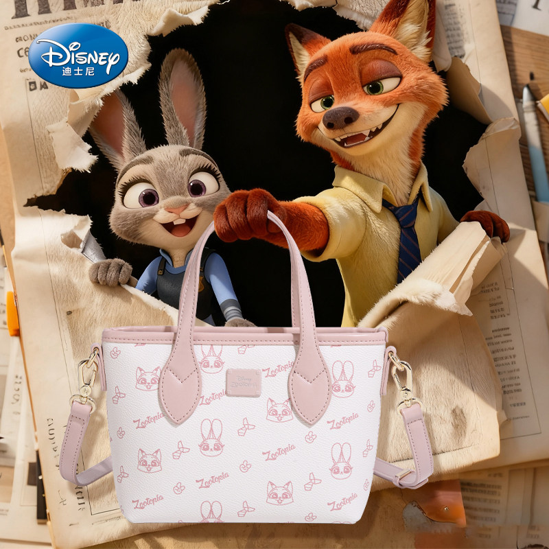 迪士尼托特包女2026新款疯狂动物城联名朱迪尼克通勤单肩斜挎包包
