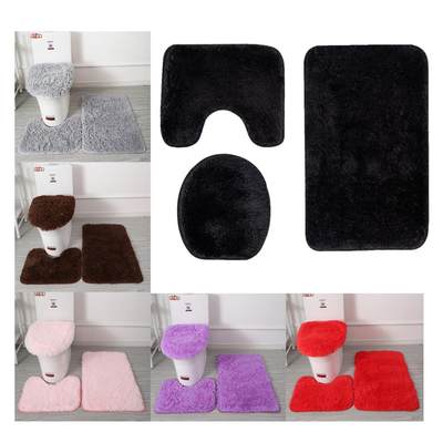 Non-slip bathroom floor mat three-piece toilet mat set