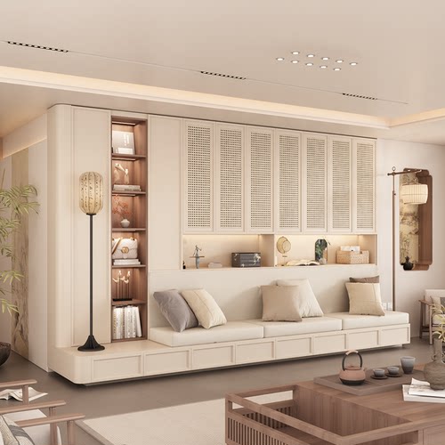 宋氏美学地台沙发卡座书柜