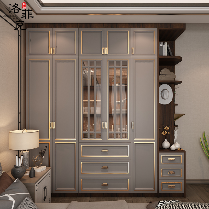 新中式衣柜小户型网红转角衣帽间
