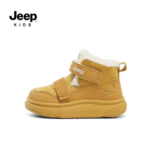 JEEP正品儿童雪地靴女款2025新款冬季男童加绒男女孩防水棉鞋女童