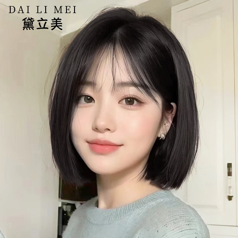 假发女短发真发全真人发头套式仿肤气质光头专用减龄波波头假发套