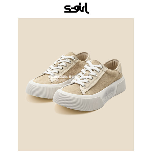 SGIRLTWTW厚底头层牛皮休闲板鞋