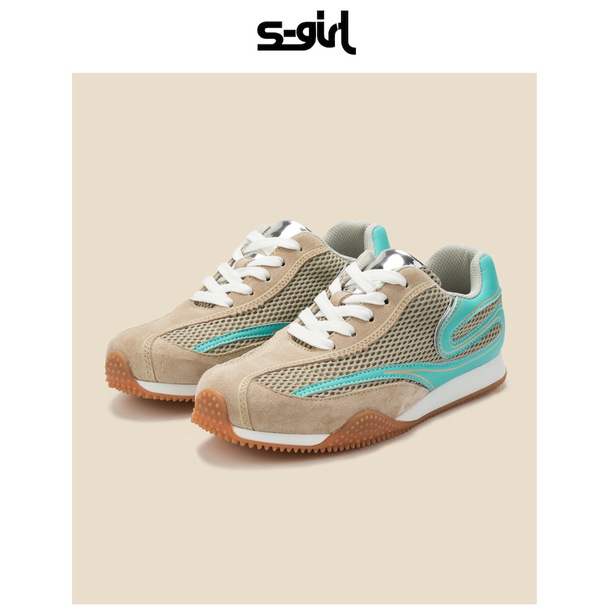 夏季网面透气厚底阿甘鞋