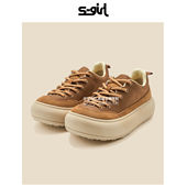 SGIRL 子 舒适软底透气面包鞋 TWTW圆头厚底休闲运动德训板鞋 女时尚