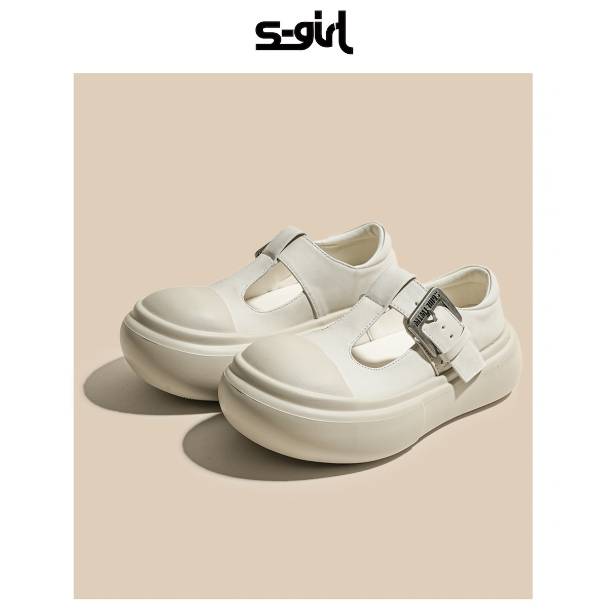 SGIRLTWTW厚底增高大头乐福鞋女