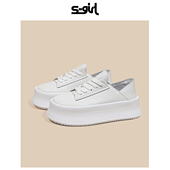SGIRL大头面包鞋 两穿一脚蹬松糕厚底单鞋 女ins百搭小白鞋 2024新款