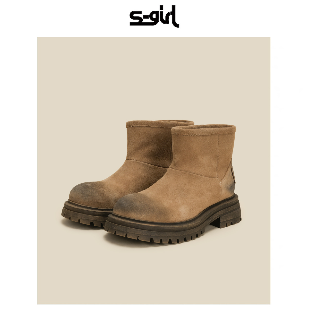 厚底粗跟英伦风切尔西女靴