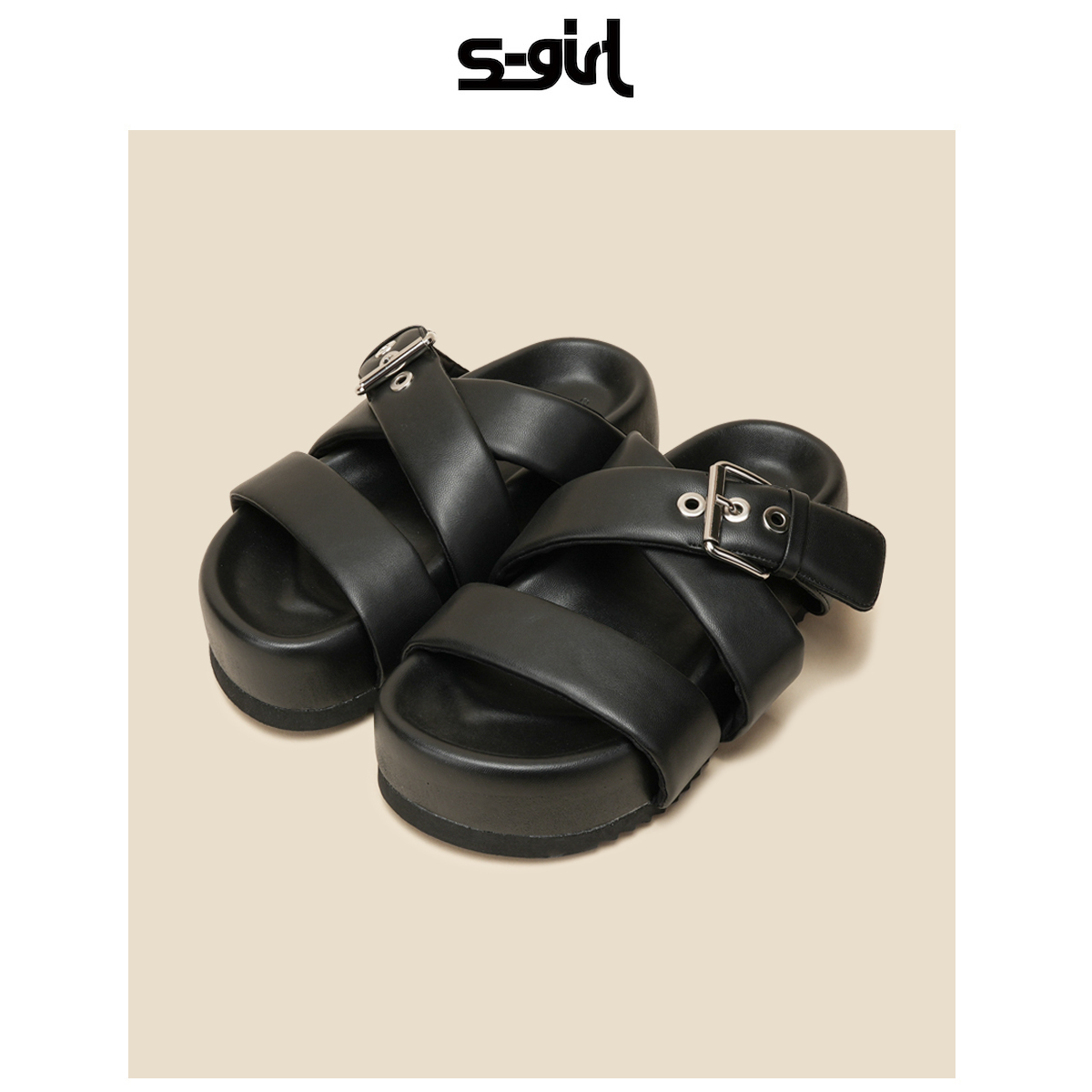 SGIRLTWTW时尚厚底拖鞋女夏外