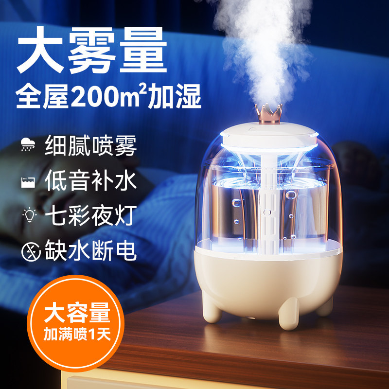 空气加湿器家用静音卧室大雾量空调房间孕妇婴儿办公室桌面小夜灯学生宿舍床头喷雾机香薰精油脸部补水送礼物怎么看?