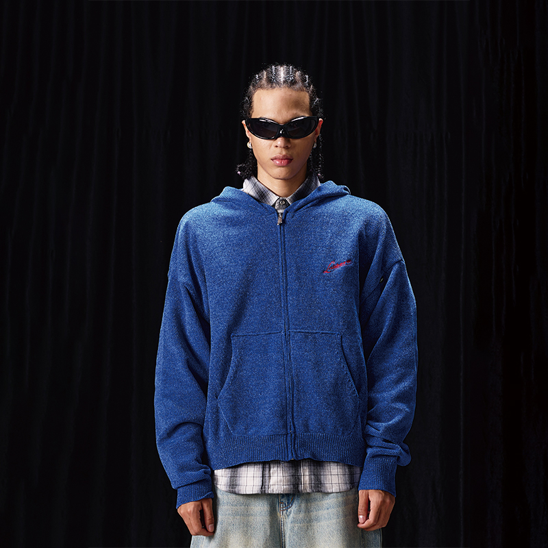 LABT雪尼尔刺绣开衫毛衣