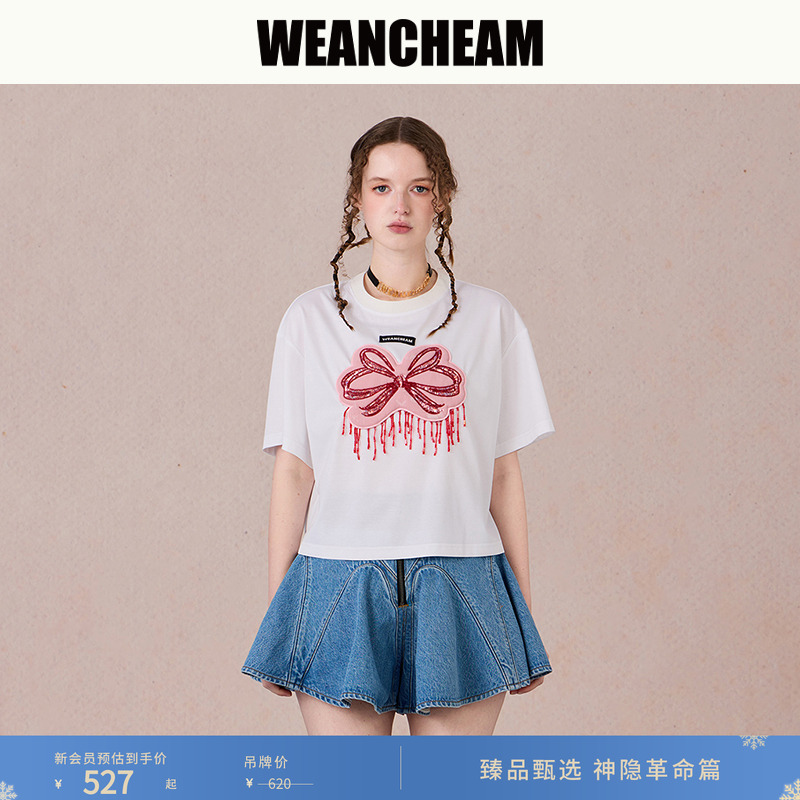【WEancheAM】SS25春夏蝴蝶结T恤