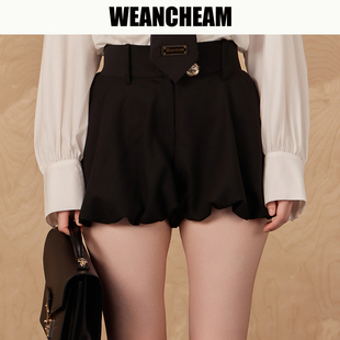 女春夏设计感显瘦A型洋气短裙裤 双扣花苞裤 未未姆经典 WEancheAM