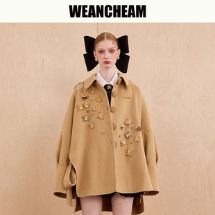 新品 钉钻毛呢大衣女 冬季 未未姆 春新势力周 WEancheAM