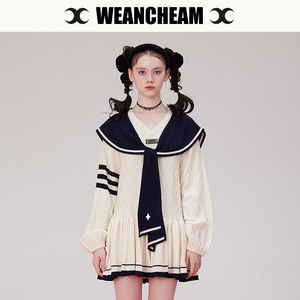 WEancheAM未未姆针织连衣裙女长袖气质法式上衣春秋