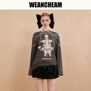 吊灯印花长袖 T恤 早秋新品 未未姆 春新势力周 WEancheAM