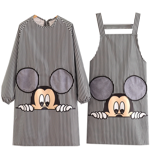 长袖防水厨房做饭围裙女简约餐饮工作商用罩衣上班定制饭店宠物店