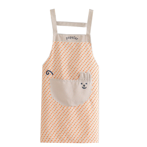 帆布厨房家用做饭围裙防水透气耐磨上班工作围腰男无袖背带女简约