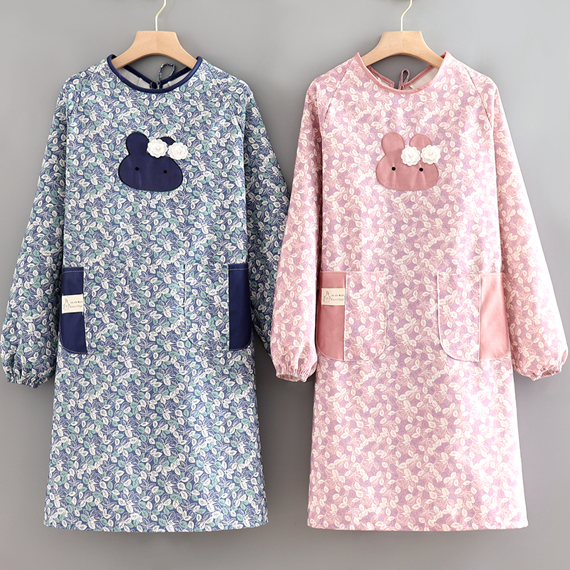 帆布面料，耐磨透气，防油抗皱，可爱围裙