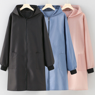 防晒上班定制工装 围裙夏季 印字罩衣耐磨防水 工厂工作透气长袖 薄款