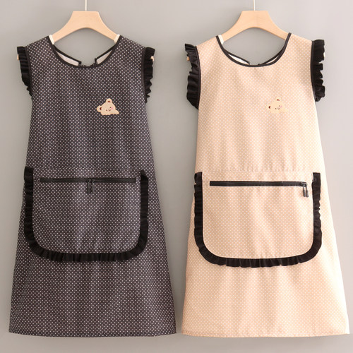 可爱马甲无袖耐磨工作服上班围腰女防油家用