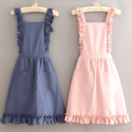 可爱韩版工作服上班花店美甲女围裙防水透气