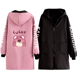 新款女罩衣长袖加绒加厚工作服外套围裙家用厨房做饭防水防油上班