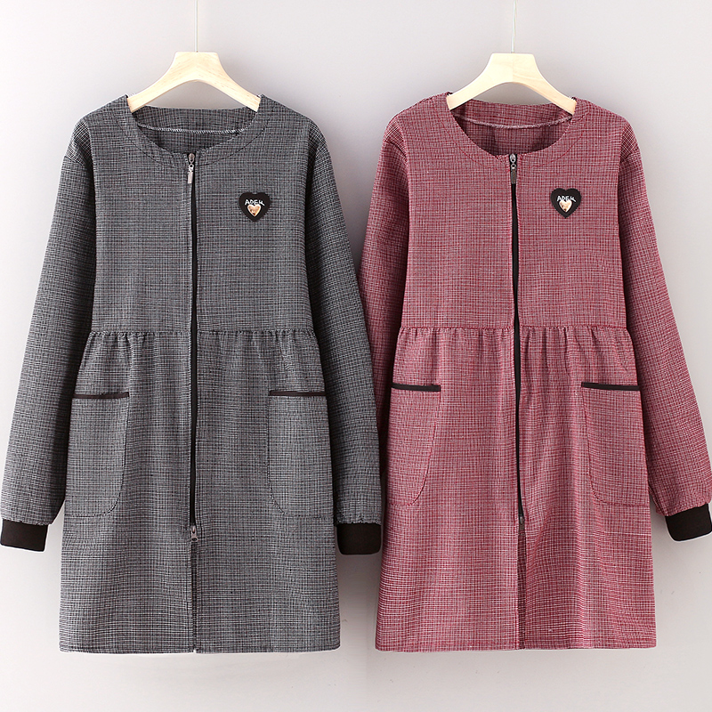 韩版长袖围裙家用厨房做饭透气防污上班罩衣