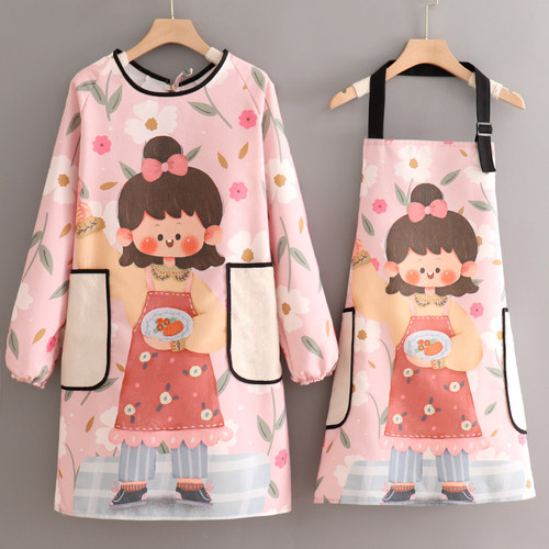 厨房家用日系透气耐磨防油大人罩衣工作