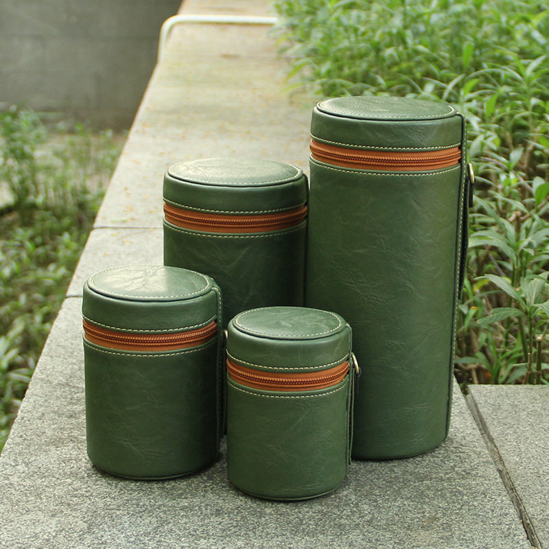 镜头筒适用佳能尼康索尼相机富士微单反长焦皮桶奥巴短焦收纳腰包