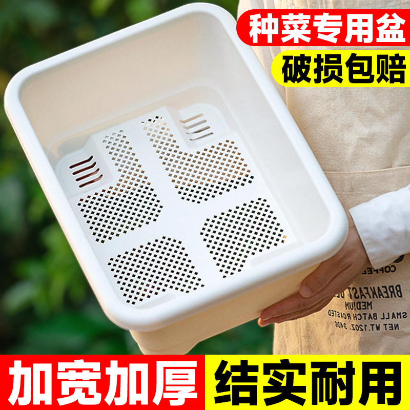 阳台种菜盆长方形花盆大号种菜专用盆家用塑料加厚耐用蔬菜种植盆