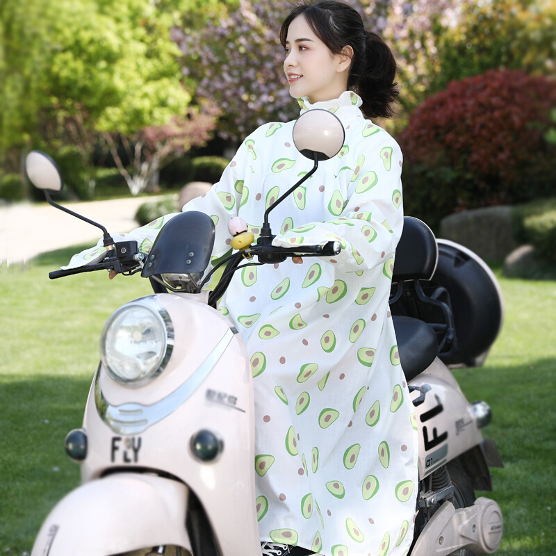夏季电动摩托车防晒衣女骑车开车电瓶车防紫外线全身中长款遮阳服