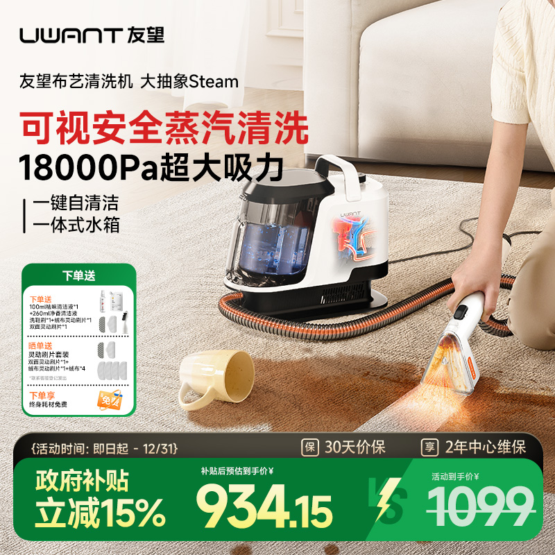 友望布艺清洗机地毯蒸汽清洁机