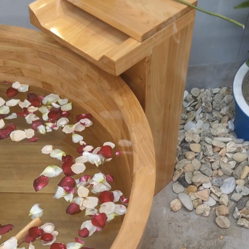 杉琦圆形木桶泡澡桶木质浴缸沐浴桶澡盆