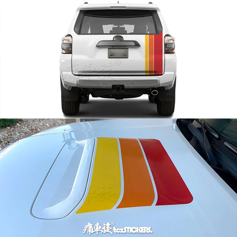 超霸4runner车头机盖车贴拉花 普拉多车尾装饰改装汽车贴纸贴膜