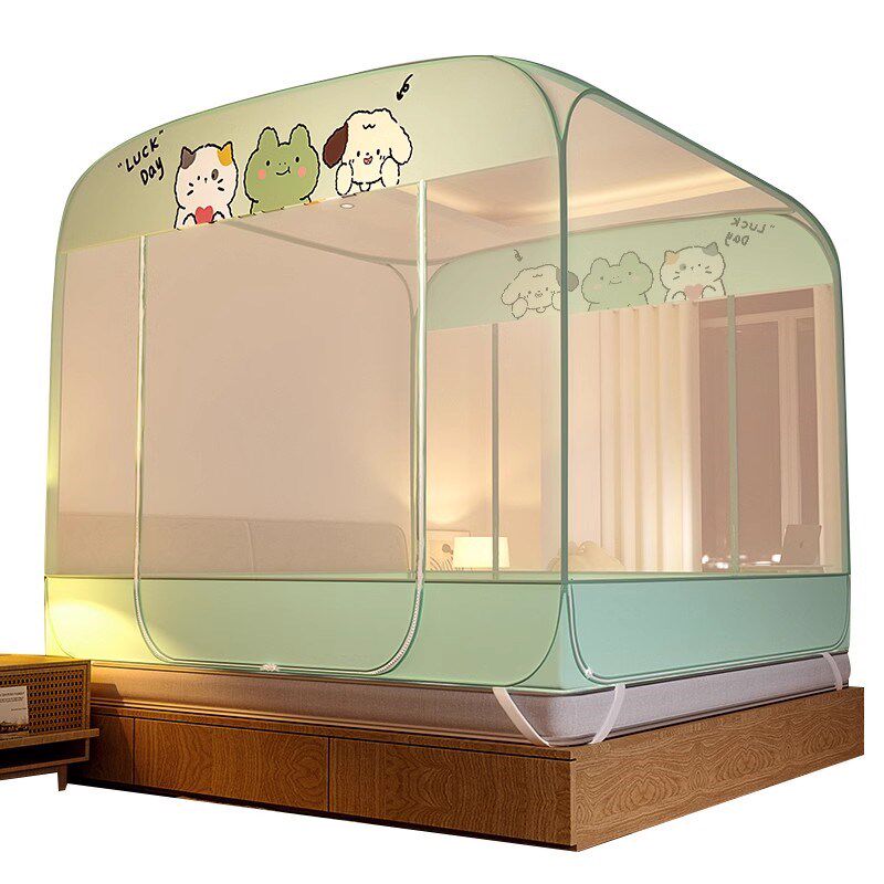 2024新款蒙古包蚊帐免安装家用卧室防摔儿童室内折叠婴儿防止掉床