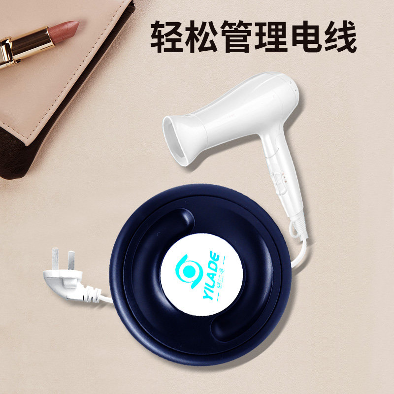 手动网线收纳盒缠绕信号线卷线盒家用桌面收线器电源线光纤线盘