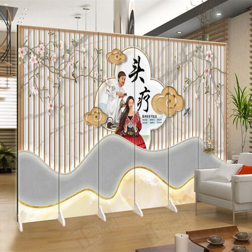 头疗采耳足道中医折叠移动屏风隔断墙现代客厅入户养生美容馆遮挡