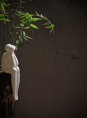 创意简约现代手工陶瓷人物家居小摆件客厅办公室书房工艺品装饰品