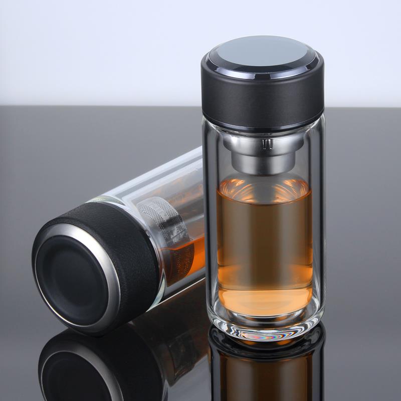 俊范高端小水杯迷你双层玻璃杯男女士保温隔热泡茶杯可携式车载定