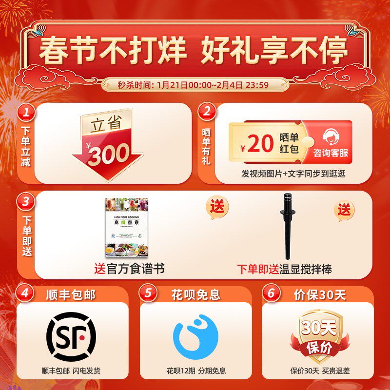 Germanpool德国宝破壁机家用料理机多功能真空加热养生豆浆榨汁机