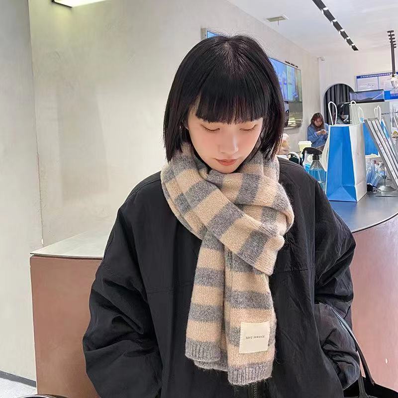 韩版新款针织毛线围巾百搭围脖